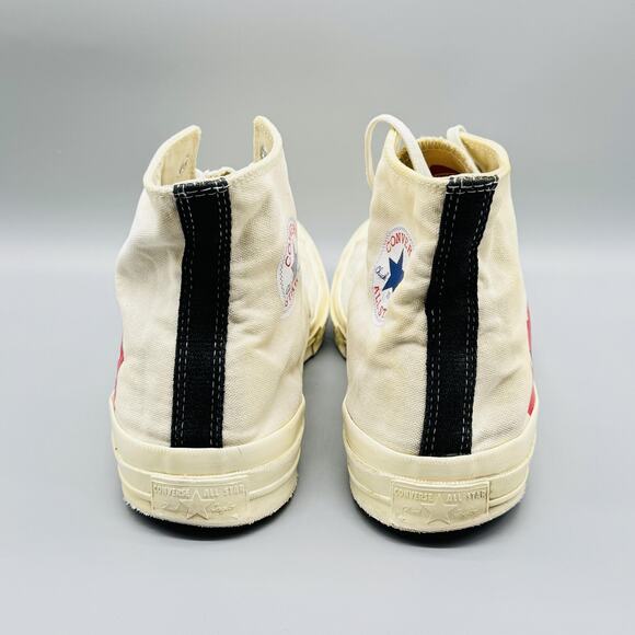 Converse Shoes Mens 11 Beige Chuck All Star Comme des Garcons Play High Top - Picture 5 of 10